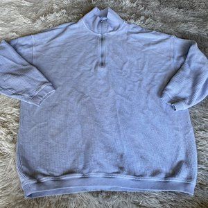 Aerie 1/4 Zip Sweatshirt Womens Medium Blue Pullover